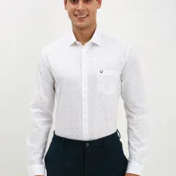 Allen Solly White Cotton Slim Fit Printed Shirt-picture-33