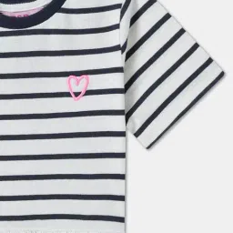 R&B Kids Navy Blue Striped Regular Fit Dress image 3