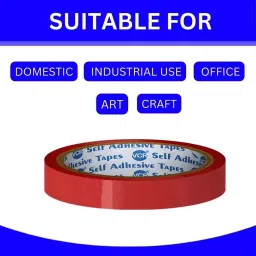 VCR 50 m x 96 mm Biaxially Oriented Polypropylene Red Color Tape, 1 Roll Per Pack image 4