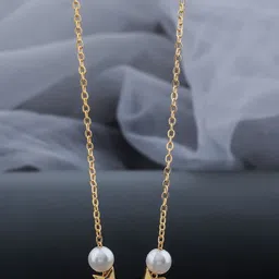 SZN Set Of 2 Stainless Steel Gold-Plated Artificial Beaded Necklace image 3