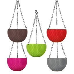 go hooked Rattan Hanging Planters Pot with Metal Hanging Chain-picture-43