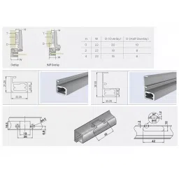 Ebco Hinge for Alu Profile 3D Overlay Nickel Plated Finish, Glass Thickness 4 mm, HAP1 (Set of 2) image 2