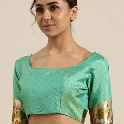 Saree mall Green Solid Saree image 3