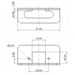 Ebco Hinge for Alu Profile 3D Overlay Nickel Plated Finish, Glass Thickness 4 mm, HAP1 (Set of 2) image 3