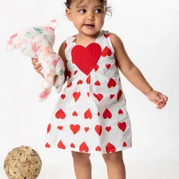 Tura Turi Girl Heart Print A-Line Dress-image-53