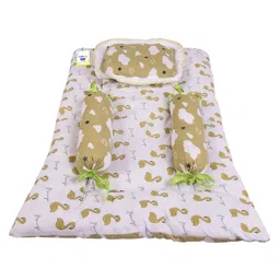Babytoons Baby Bedding Set New Born Gaddi with Pillows (0-6 Months) Green-picture-11