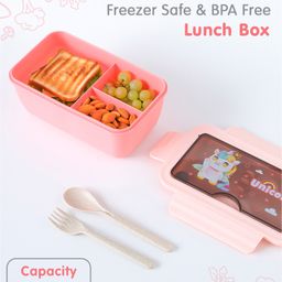 fab n funky Freezer & Leak Proof Lunch Box with Unicorn Print - Pink-picture-41