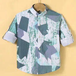Dapper Dudes Full Sleeves Abstract Printed Shirt - Green-picture-29