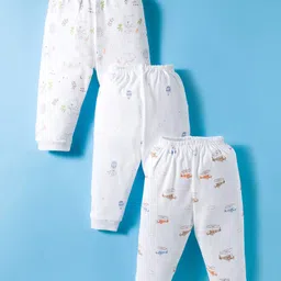 Zero Interlock Knit Full Length Printed Lounge Pants Pack of 3 - White-picture-12