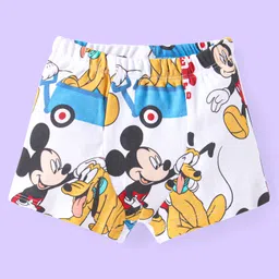 Babyhug Disney Cotton Knit Trunks with Mickey Mouse Graphics Pack of 3 - Red White & Green image 2