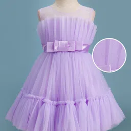 Mark & Mia Woven Sleeveless Party Dress with Bow & Frill Detailing - Lavender image 2