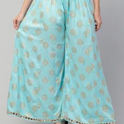 FAMBEE Women Flared Knitted Palazzos-picture-25