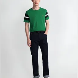 U.S. Polo Assn. Men Solid Round Neck Cotton Slim Fit T-Shirt image 3