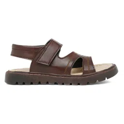 Tiny Bugs Checked Sandals With Velcro Closure - Brown image 5