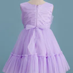 Mark & Mia Woven Sleeveless Party Dress with Bow & Frill Detailing - Lavender image 4