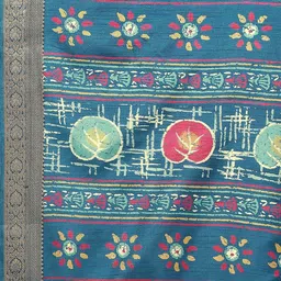 J 6 DESIGNER Women Printed Saree With Unstitched Blouse Piece image 3