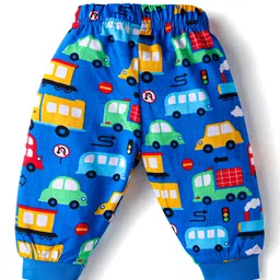 Babyhug Cotton Knit Full Sleeves Night Suit with Car Print - Blue image 5