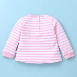 WOW Clothes Interlock Knit Full Sleeves Striped & Bear Printed Tops & Leggings Set with Headband - Pink image 5