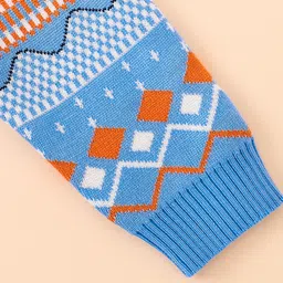 Mark & Mia Viscose Full Sleeves Pullover Sweater with Fair Isle Design - Light Blue image 5