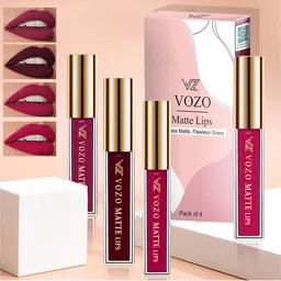 VOZO Set Of 4 Stay-All-Day Matte Liquid Lipsticks - 4 ml Each -101-103-105-204 image 1