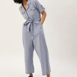 Style Quotient Women Blue Solid Basic Jumpsuit-image-29