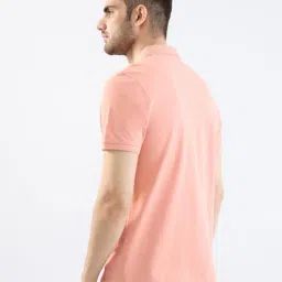 Spykar Tropical Pink Cotton Regular Fit Solid T-Shirts image 2
