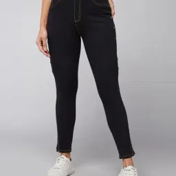 DOLCE CRUDO Black Denim Skinny Fit High Rise Jeans-image-76