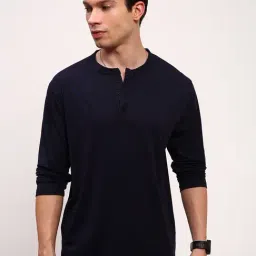 showoffff Showoff Navy Blue Cotton Slim Fit T-Shirt-picture-34