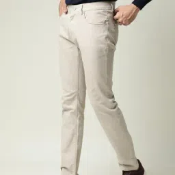 Rare Rabbit Beige Cotton Solid Regular Fit Formal Trousers image 3
