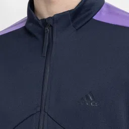 Adidas Blue Regular Fit Sports Jacket image 4