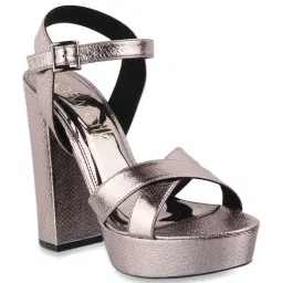 Catwalk Women's Glam Gun Metal Ankle Strap Sandals-image-6