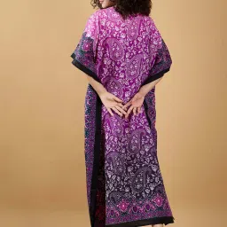 The Kaftan Company Purple Printed Kaftan image 4