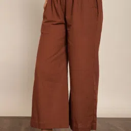 KAORI BY SHREYA AGARWAL Brown Blended Solid Pants image 4