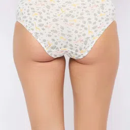 Clovia White Cotton Printed Hipster Panty image 4