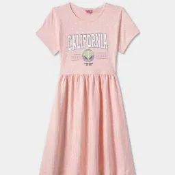 R&B Kids Pink Printed Regular Fit Dress-picture-24