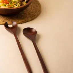 S. G. Home Brown Wooden Spoon & Fork (Set of 2)-picture-42