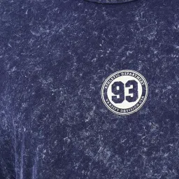 Styli Navy Melange Relaxed Fit Printed Oversized Crew T-Shirt image 4