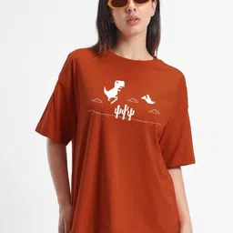 TOGS & TERRE Graphic Printed Round Neck Organic Cotton Oversized T-shirt-picture-40