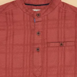 Pantaloons Junior Boys Rust Cotton Checks Shirt image 4