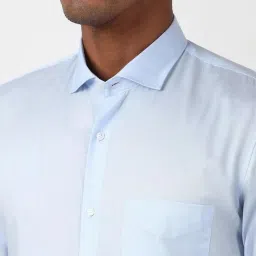 Peter England Blue Cotton Slim Fit Printed Shirt image 4