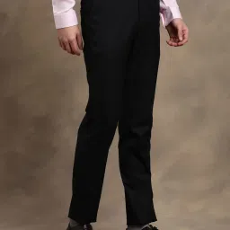 Turtle Black Slim Fit Self Design Trousers image 4