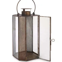 Pure Home and Living Brown Iron Antique Finish Lantern image 4