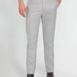 Arrow Grey Slim Fit Checks Trousers image 4