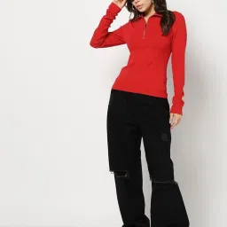 GAP Red Regular Fit Solid Top image 4