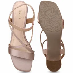 Inc.5 Women's Rose Gold Cross Strap Sandals image 4