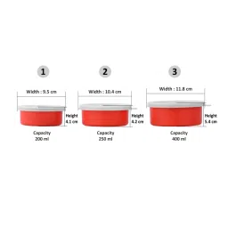 Sumeet Silver Stainless Steel 3 Containers with Lid image 4