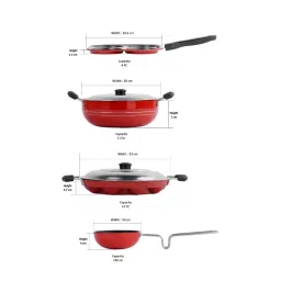 Sumeet Elegant Design Red Aluminium Cookware Set image 4