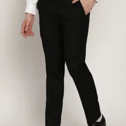 Cantabil Black Cotton Regular Fit Trousers image 3
