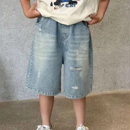 LULU & SKY Boys Loose Fit High-Rise Denim Shorts-picture-24