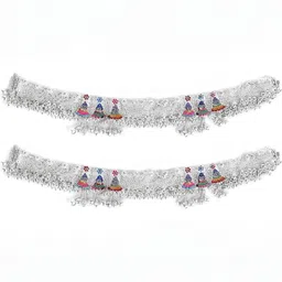 AamNa Enterprises Set Of 2 Silver-Plated Beaded Anklets-picture-29